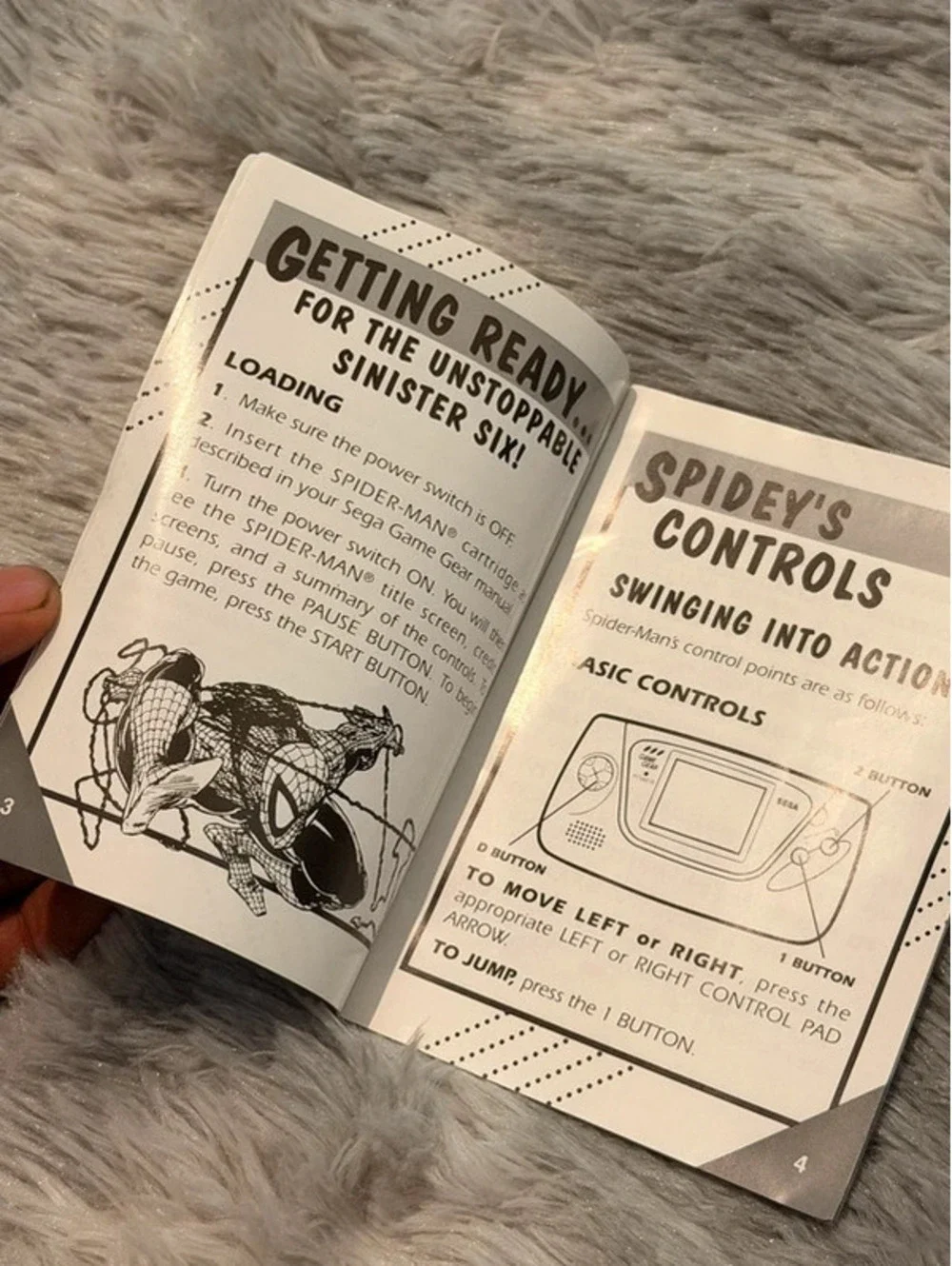 Spider-Man Return of the sinister six Sega Gamegear Manual